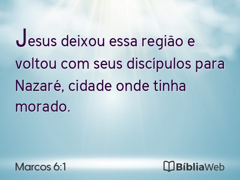 Marcos 6:1 em imagem para compartilhar