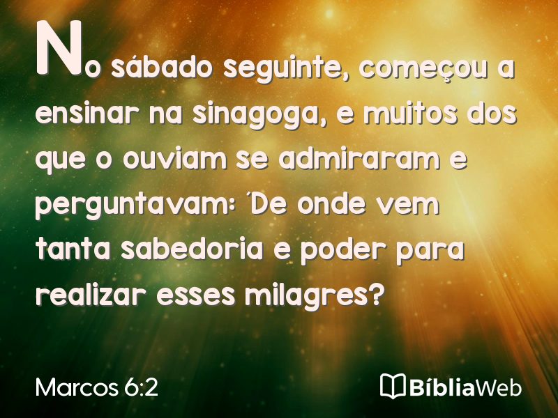 Marcos 6:2 em imagem para compartilhar