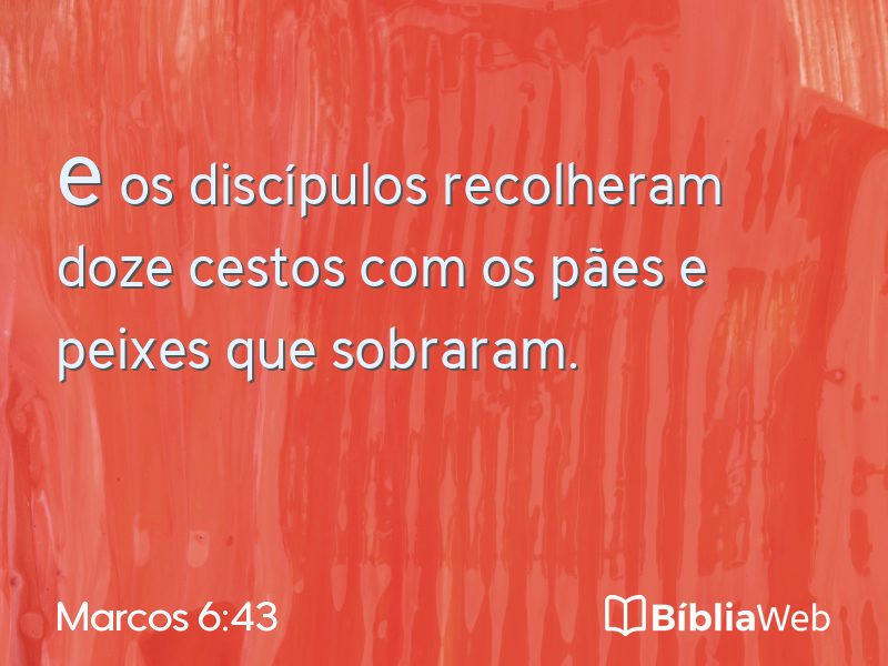 Marcos 6:43 em imagem para compartilhar