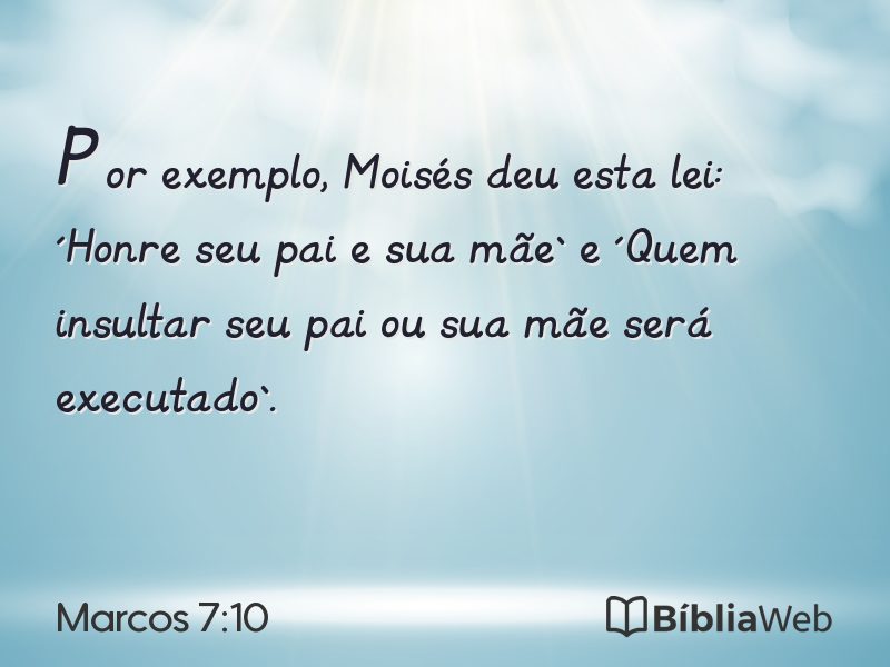 Marcos 7:10 em imagem para compartilhar