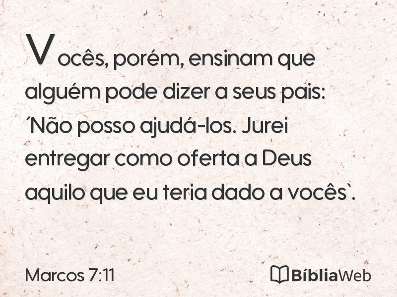 Marcos 7:11 em imagem para compartilhar