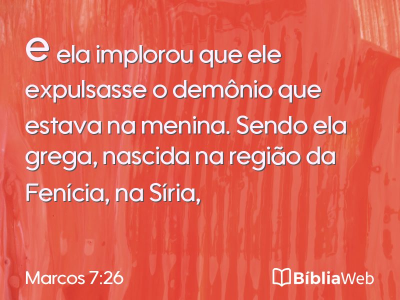 Marcos 7:26 em imagem para compartilhar