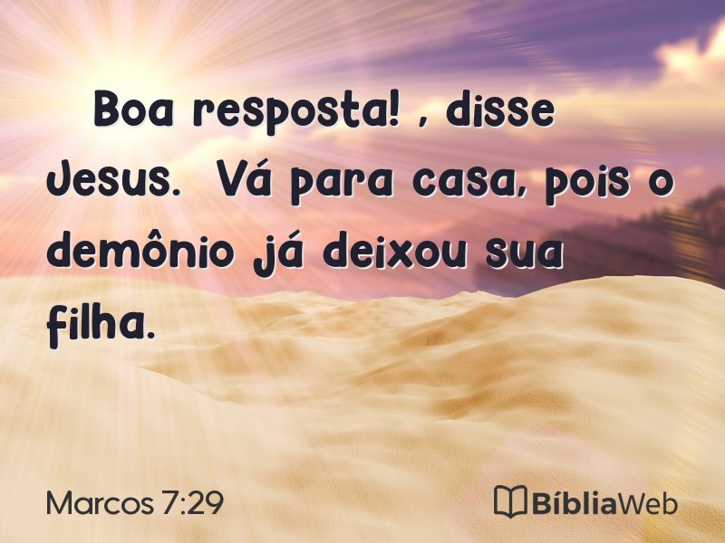 Marcos 7:29 em imagem para compartilhar