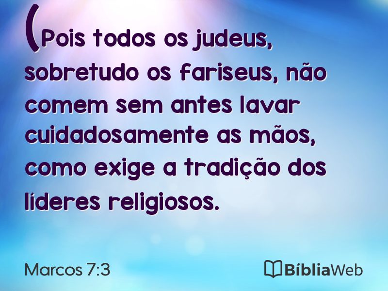 Marcos 7:3 em imagem para compartilhar