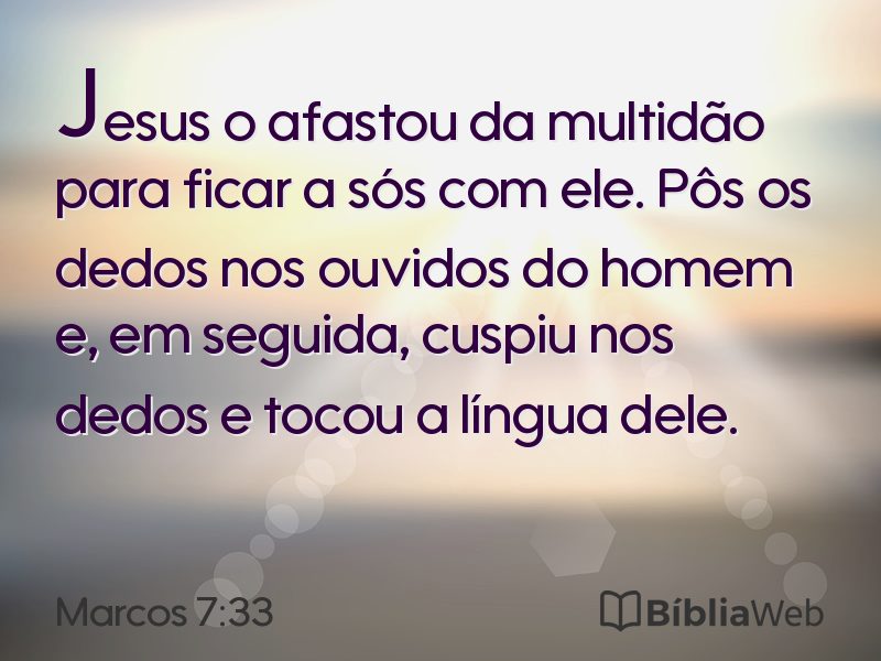 Marcos 7:33 em imagem para compartilhar