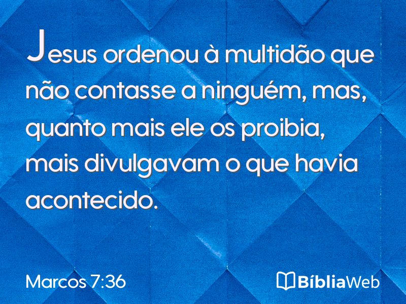 Marcos 7:36 em imagem para compartilhar