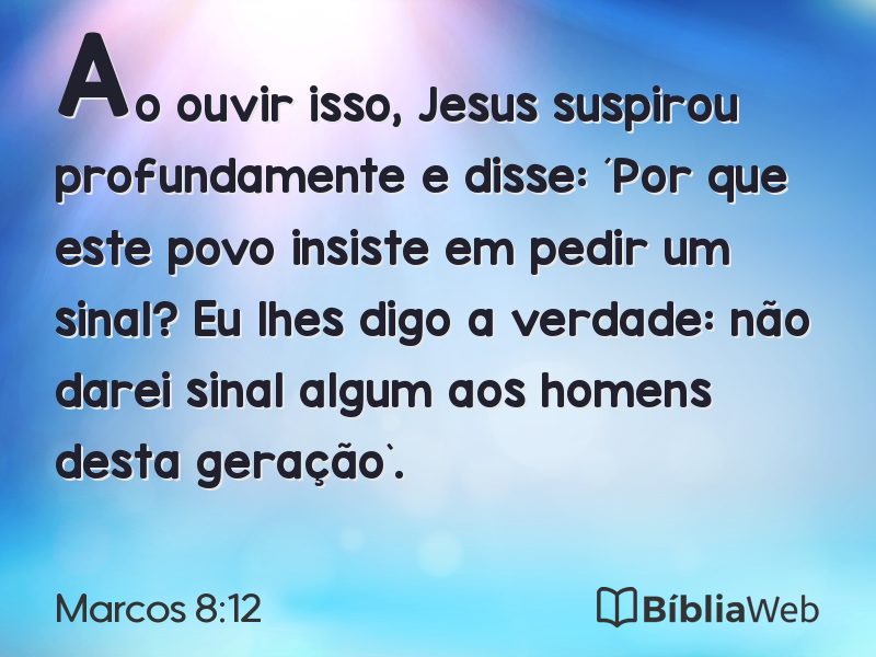 Marcos 8:12 em imagem para compartilhar