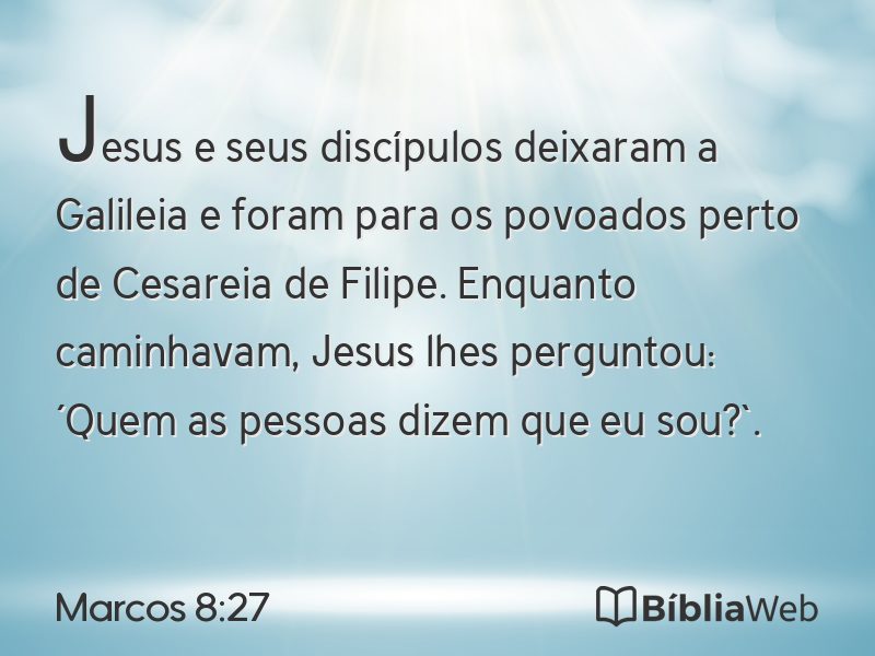 Marcos 8:27 em imagem para compartilhar