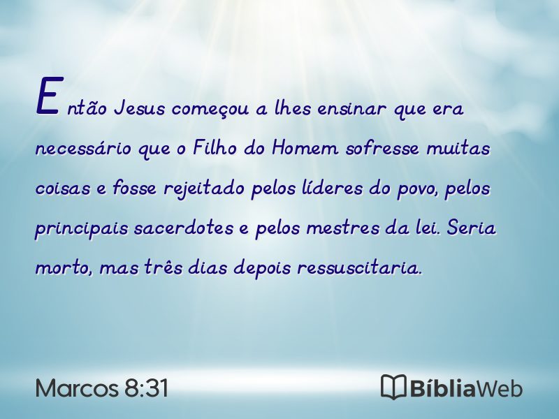 Marcos 8:31 em imagem para compartilhar