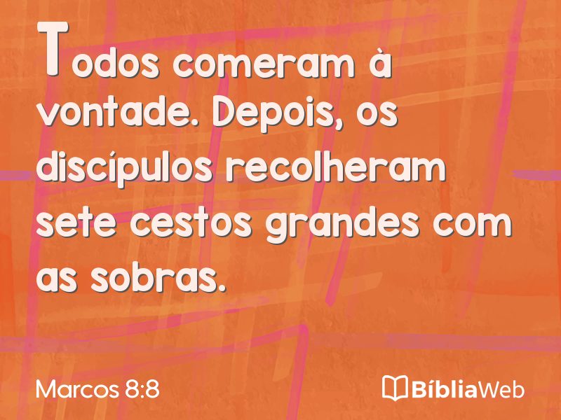 Marcos 8:8 em imagem para compartilhar