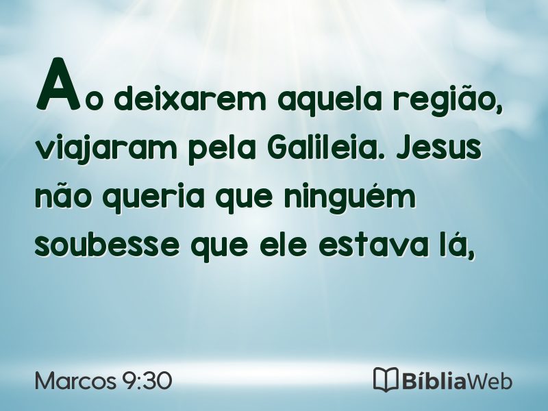 Marcos 9:30 em imagem para compartilhar