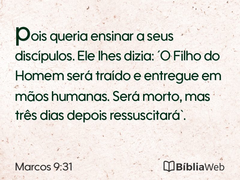 Marcos 9:31 em imagem para compartilhar
