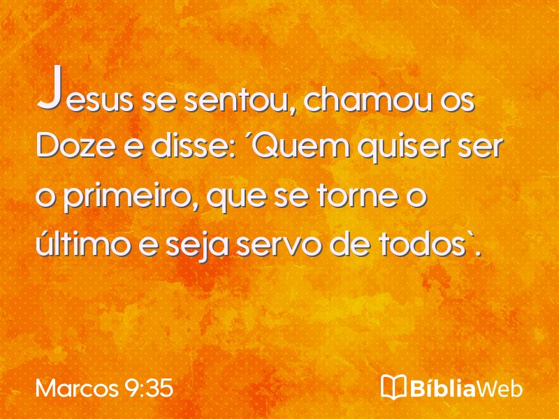 Marcos 9:35 em imagem para compartilhar