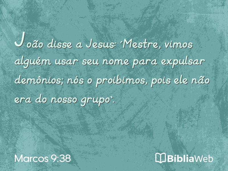 Marcos 9:38 em imagem para compartilhar