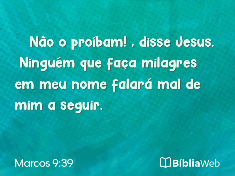 Marcos 9:39 em imagem para compartilhar