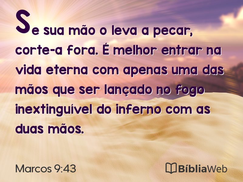 Marcos 9:43 em imagem para compartilhar
