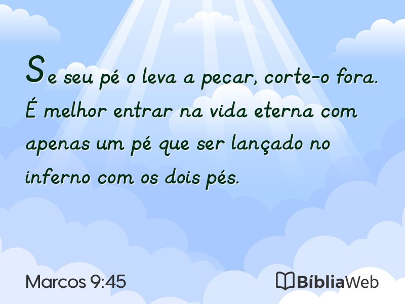 Marcos 9:45 em imagem para compartilhar