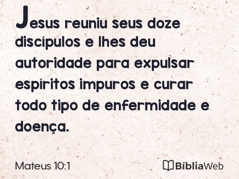 Mateus 10:1 em imagem para compartilhar