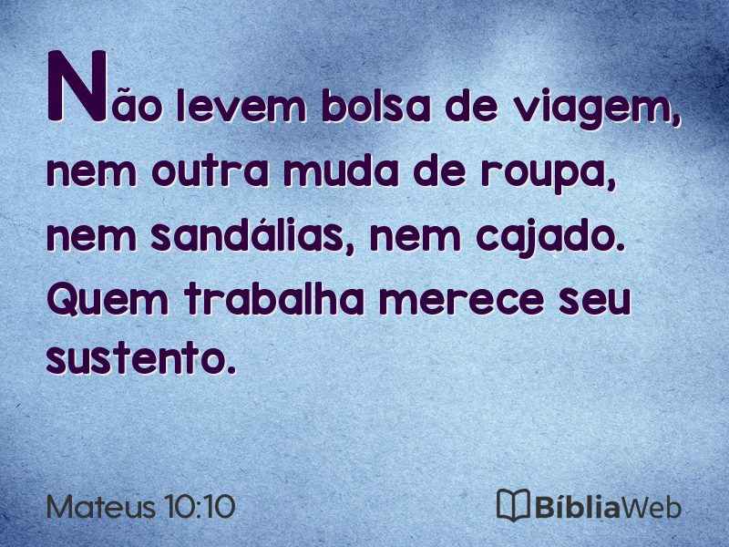Mateus 10:10 em imagem para compartilhar