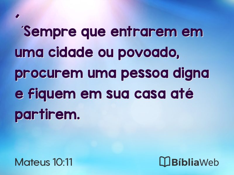 Mateus 10:11 em imagem para compartilhar