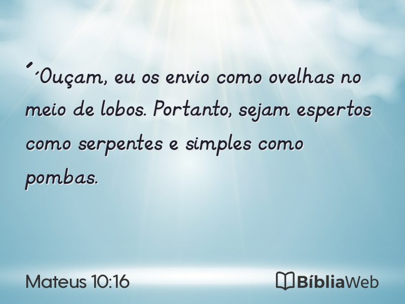 Mateus 10:16 em imagem para compartilhar