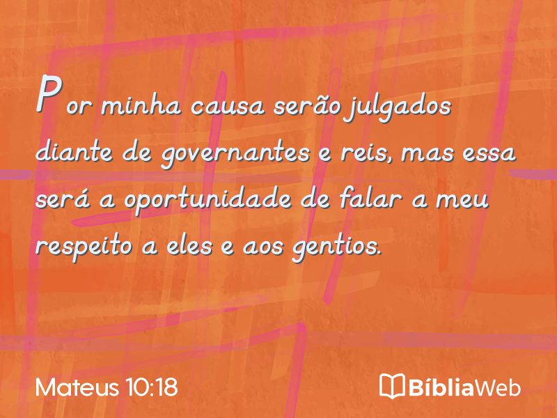 Mateus 10:18 em imagem para compartilhar
