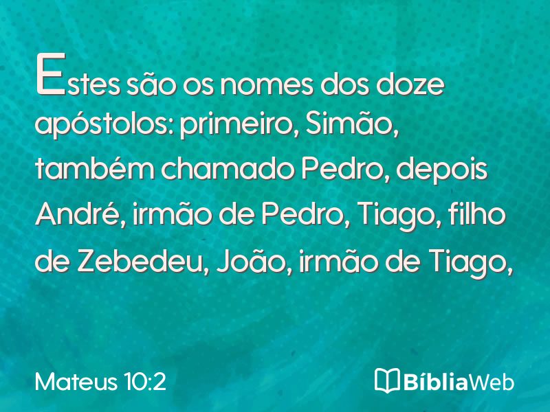 Mateus 10:2 em imagem para compartilhar