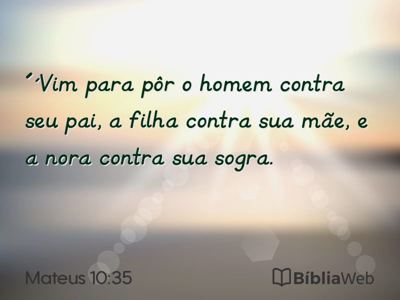 Mateus 10:35 em imagem para compartilhar