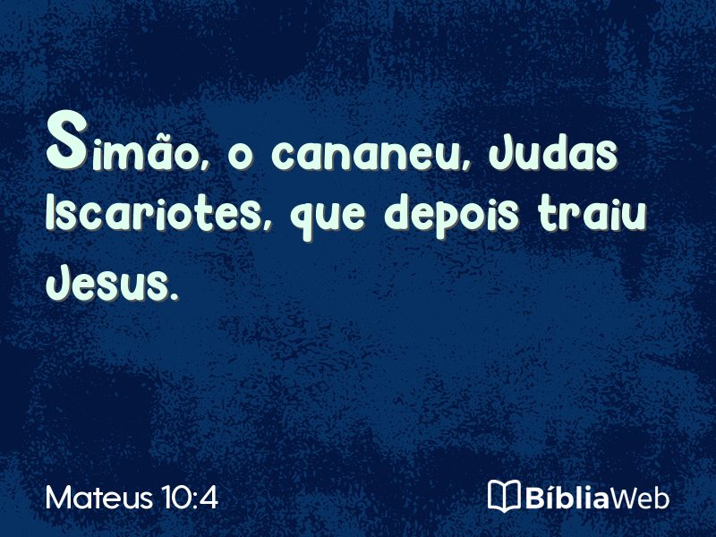 Mateus 10:4 em imagem para compartilhar