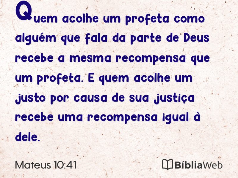 Mateus 10:41 em imagem para compartilhar