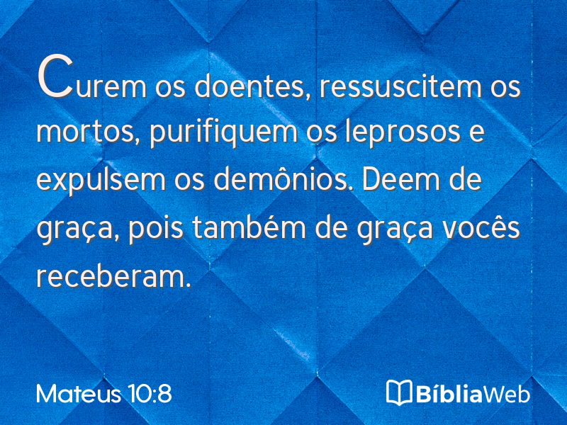 Mateus 10:8 em imagem para compartilhar
