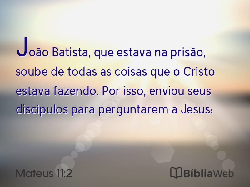 Mateus 11:2 em imagem para compartilhar