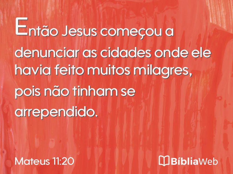 Mateus 11:20 em imagem para compartilhar