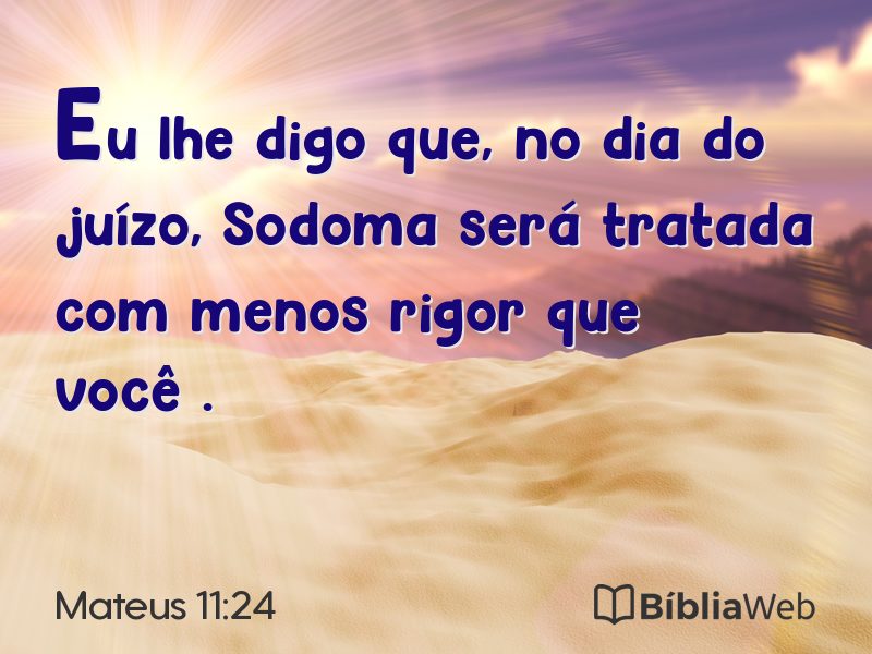 Mateus 11:24 em imagem para compartilhar