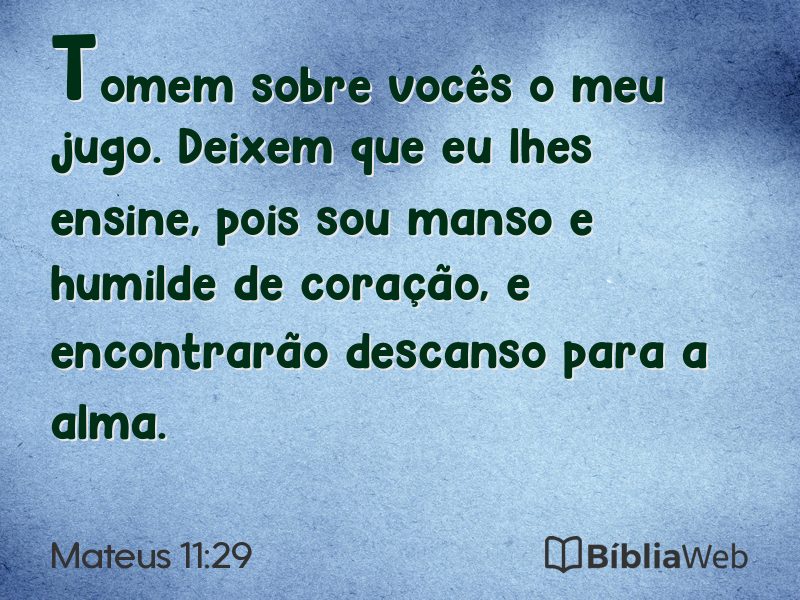 Mateus 11:29 em imagem para compartilhar