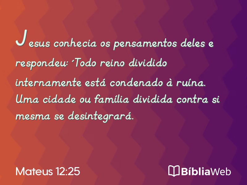 Mateus 12:25 em imagem para compartilhar