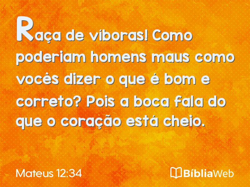 Mateus 12:34 em imagem para compartilhar