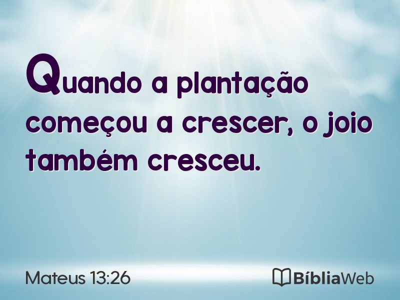 Mateus 13:26 em imagem para compartilhar