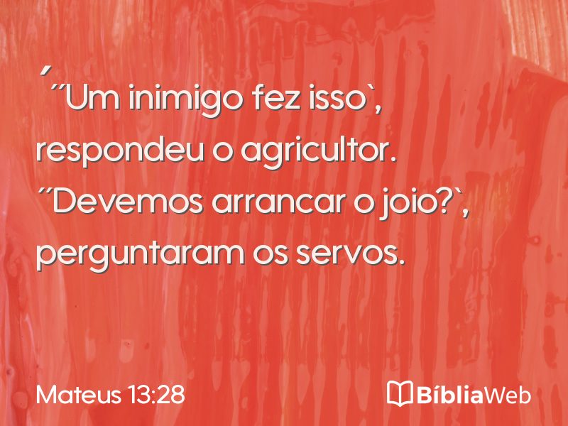Mateus 13:28 em imagem para compartilhar