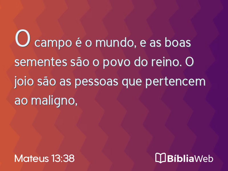 Mateus 13:38 em imagem para compartilhar