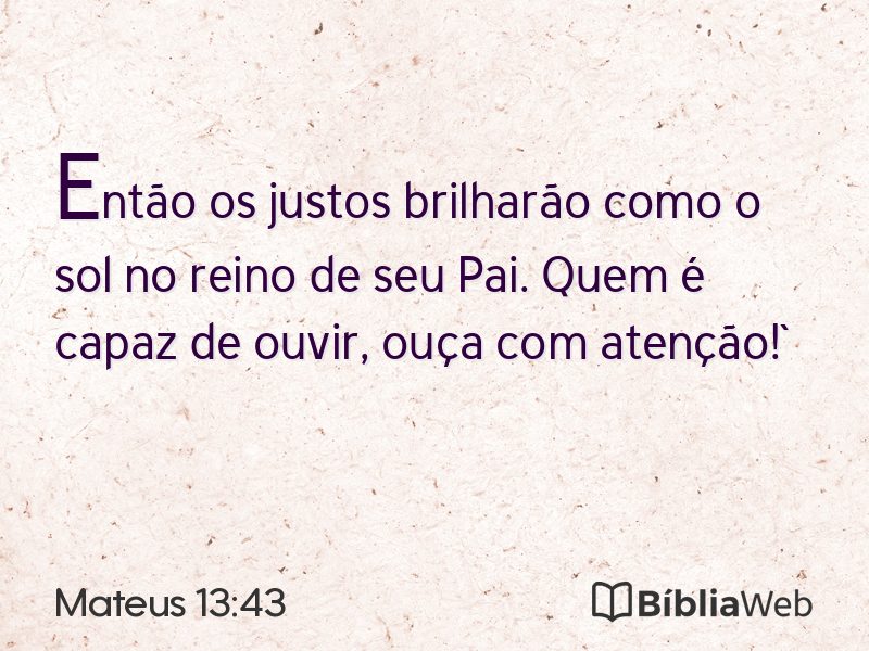 Mateus 13:43 em imagem para compartilhar
