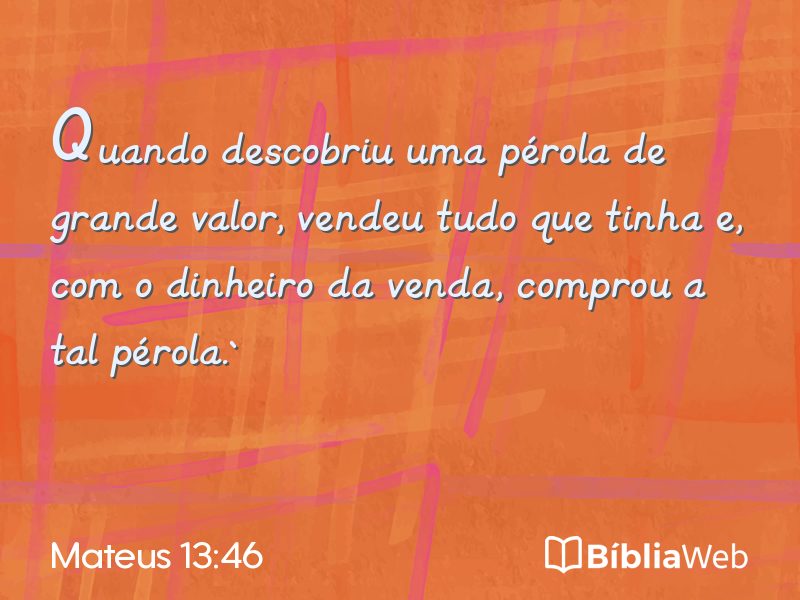 Mateus 13:46 em imagem para compartilhar