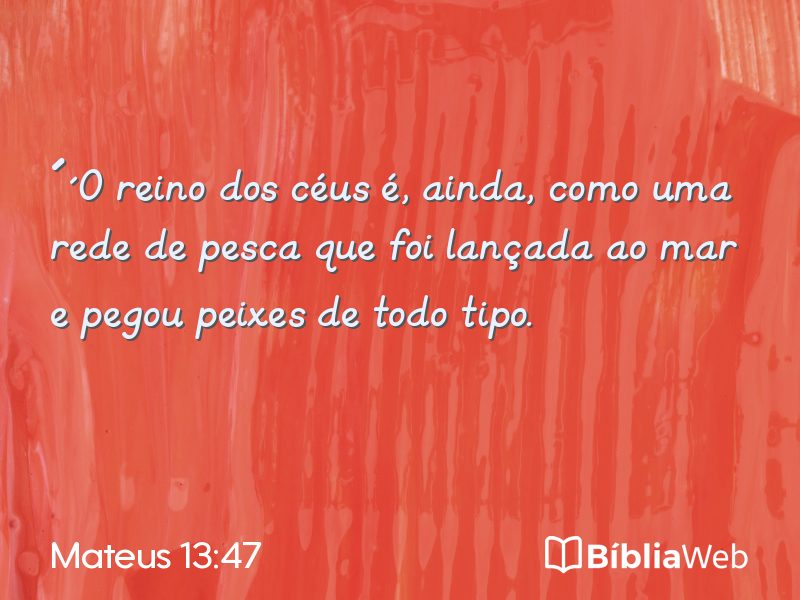 Mateus 13:47 em imagem para compartilhar
