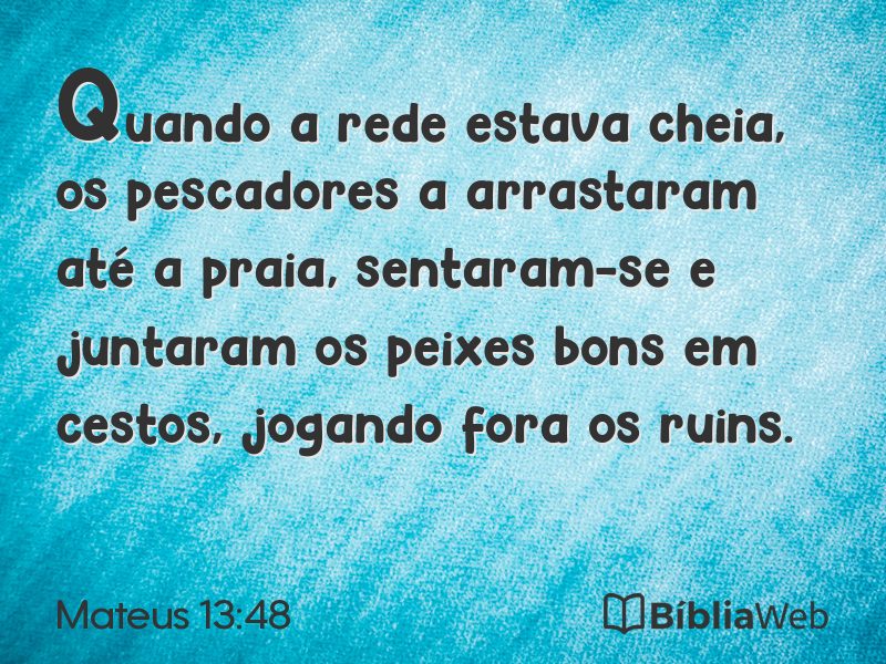 Mateus 13:48 em imagem para compartilhar