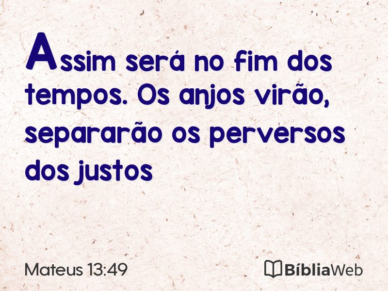 Mateus 13:49 em imagem para compartilhar