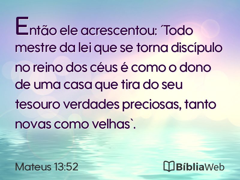 Mateus 13:52 em imagem para compartilhar