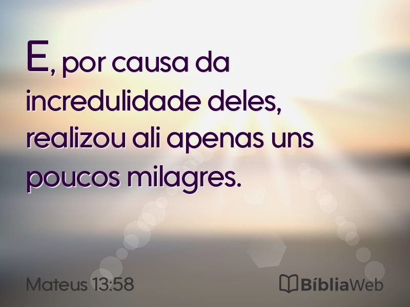 Mateus 13:58 em imagem para compartilhar