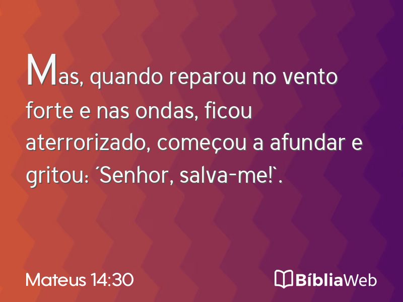 Mateus 14:30 em imagem para compartilhar
