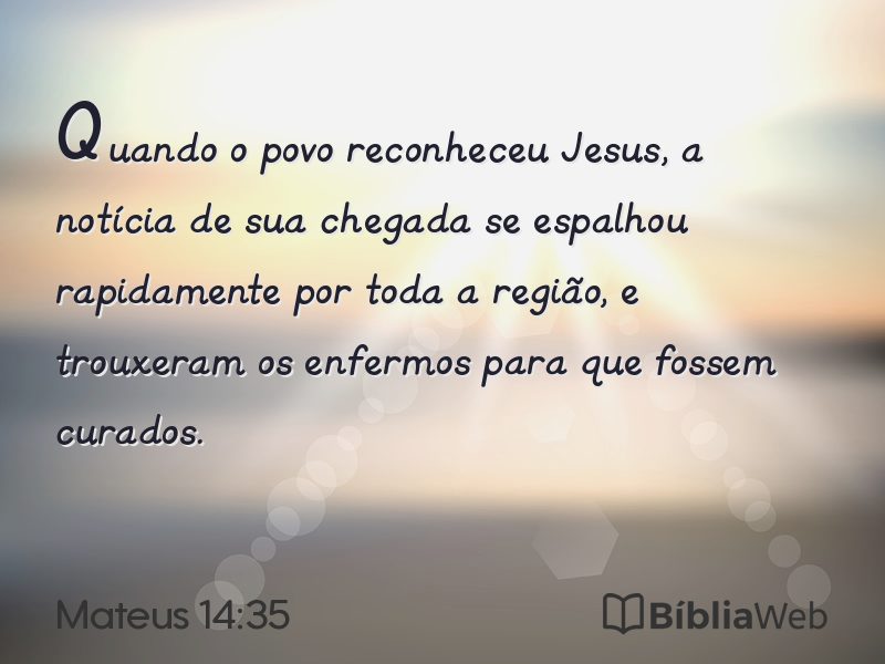 Mateus 14:35 em imagem para compartilhar
