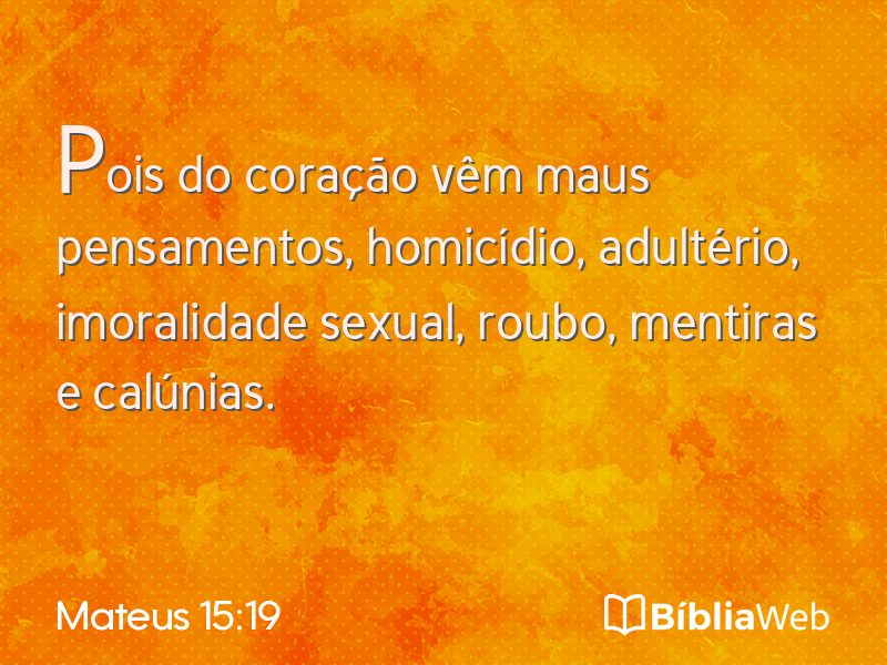 Mateus 15:19 em imagem para compartilhar